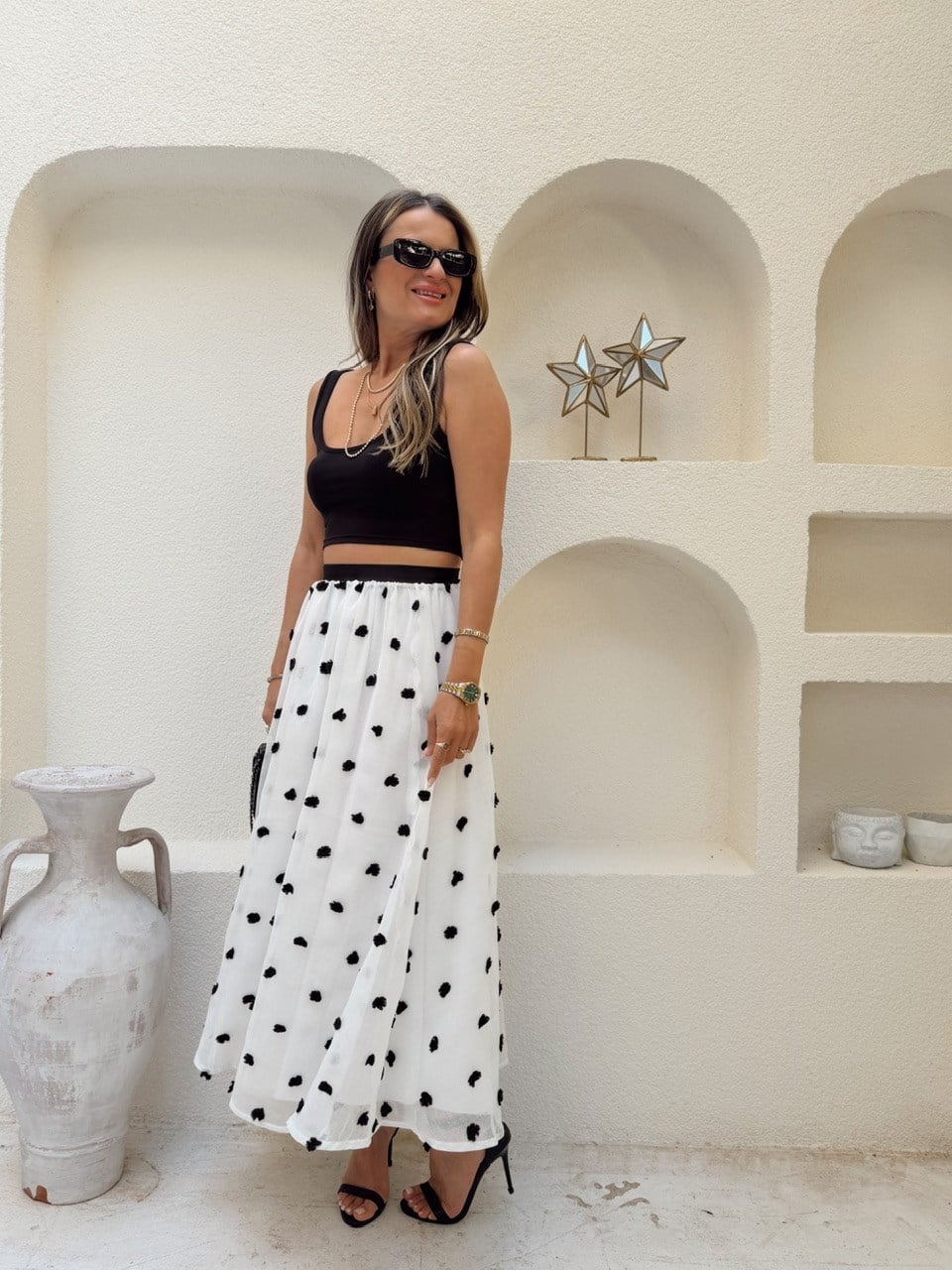 3D Polka Dot lined tulle skirt