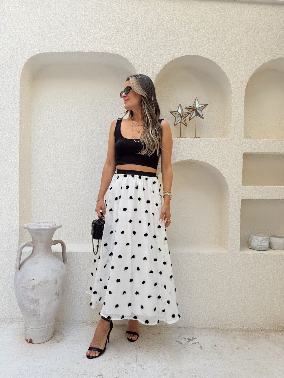 3D Polka Dot lined tulle skirt