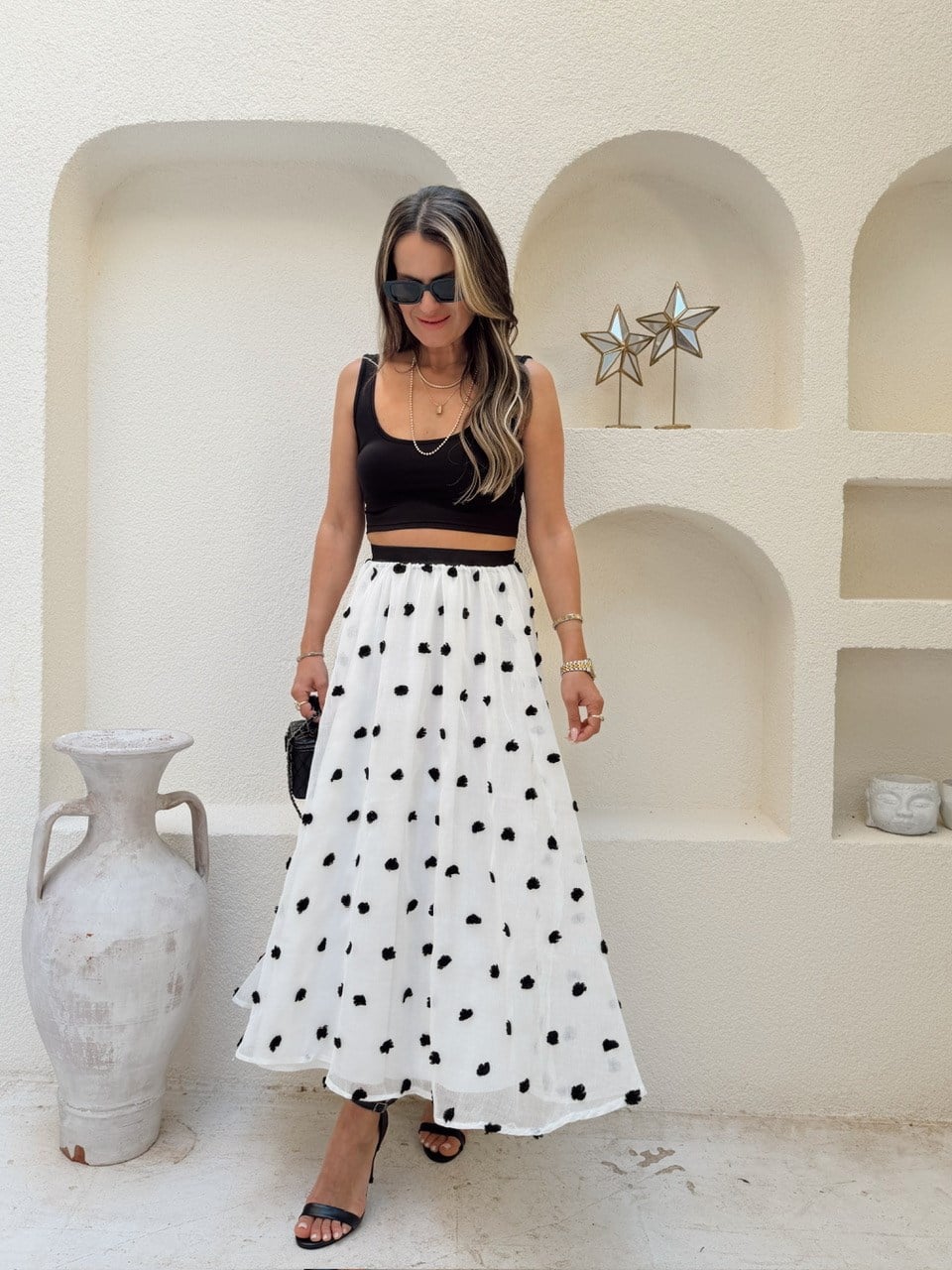 3D Polka Dot lined tulle skirt
