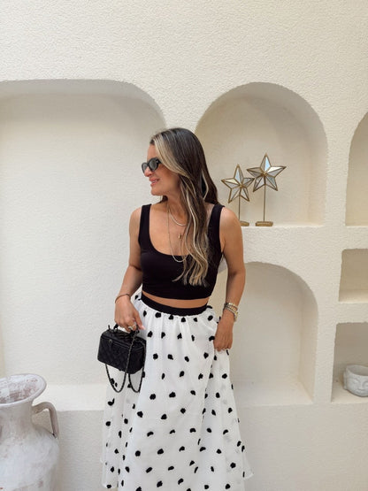 3D Polka Dot lined tulle skirt