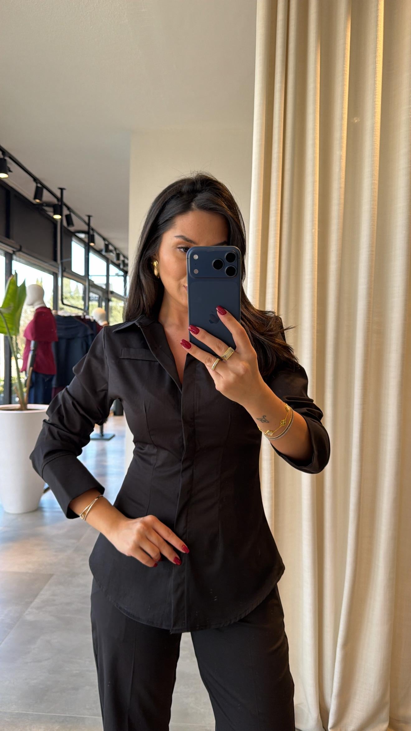 shirt with pleats bootcut trouser co-ord set