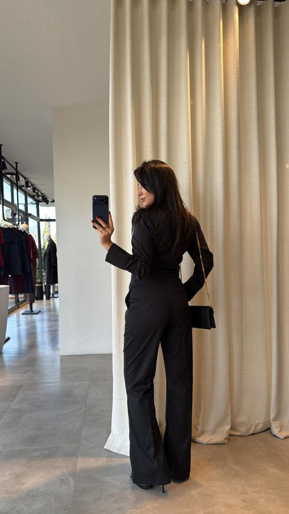 shirt with pleats bootcut trouser co-ord set