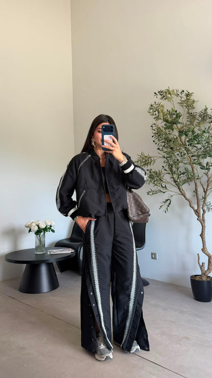 Pearl-Detailed parachute fabric Luxury Brand model Equivalent Set