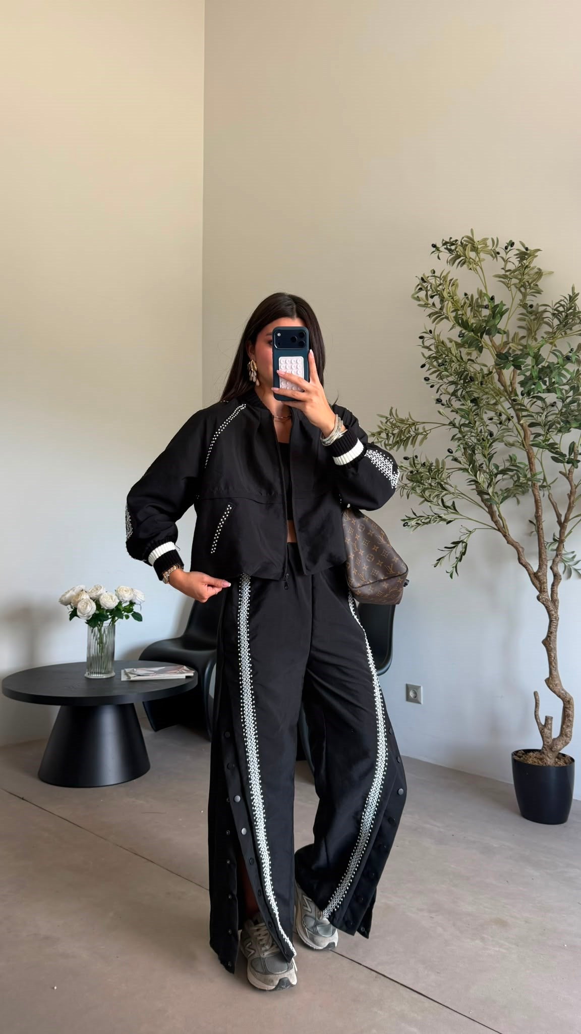 Pearl-Detailed parachute fabric Luxury Brand model Equivalent Set