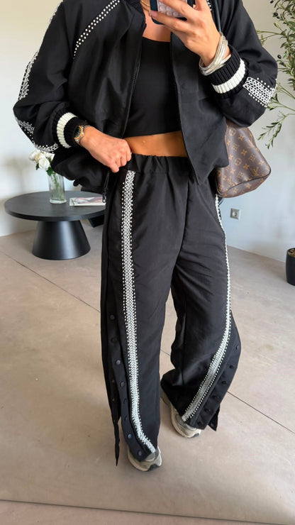 Pearl-Detailed parachute fabric Luxury Brand model Equivalent Set