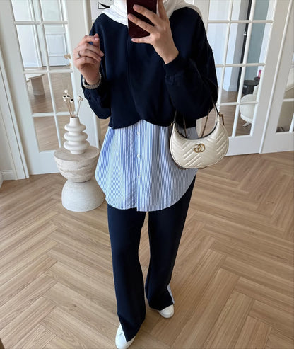Modal cotton tracksuit with shirt details