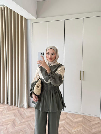 Contrast parachute fabric tracksuit