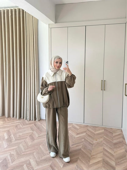 Contrast modal fabric tracksuit