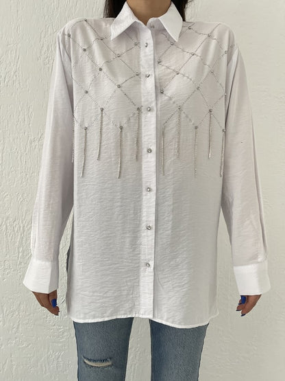 Shirt with strass details