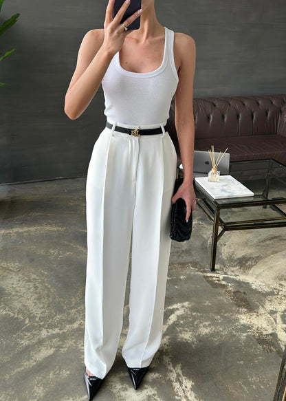 Wide Leg trouser- white