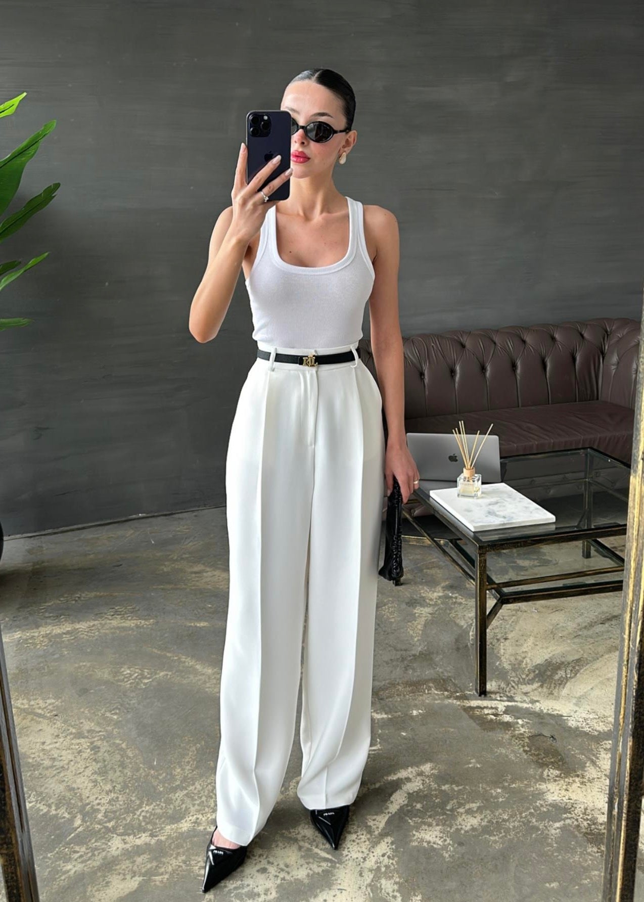 Wide Leg trouser- white
