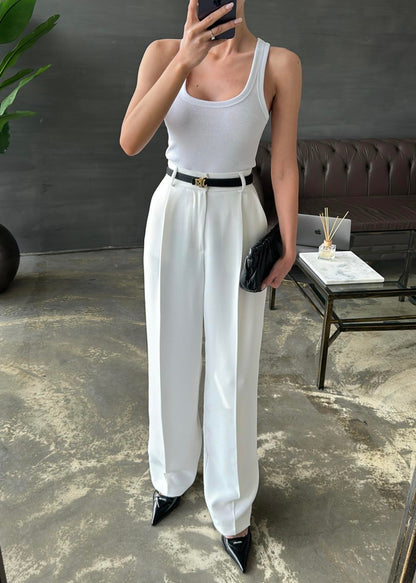 Wide Leg trouser- white