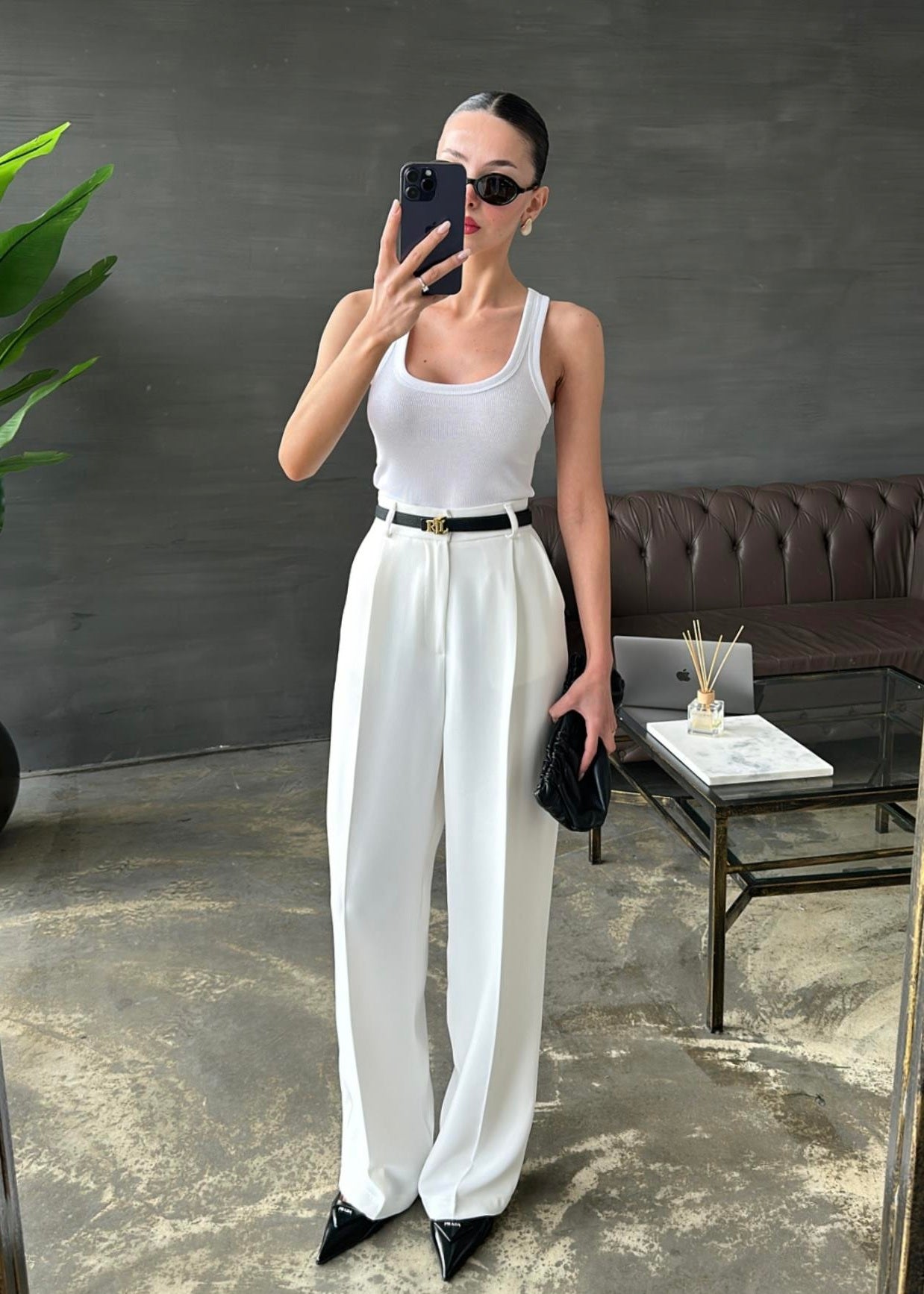 Wide Leg trouser- white