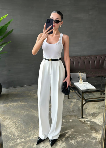 Wide Leg trouser- white