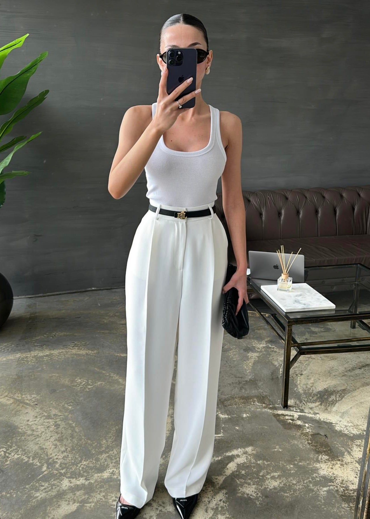 Wide Leg trouser- white