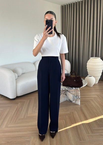 Wide leg trouser- black