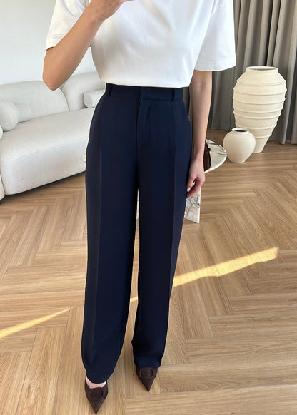 Wide leg trouser - navy blue