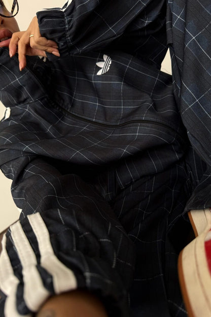 Adidas checked tracksuit-navy blue