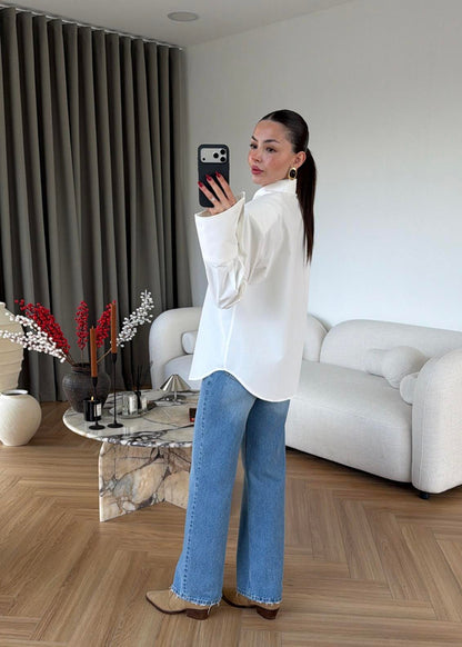 Padded Wide Cuff Shirt - white