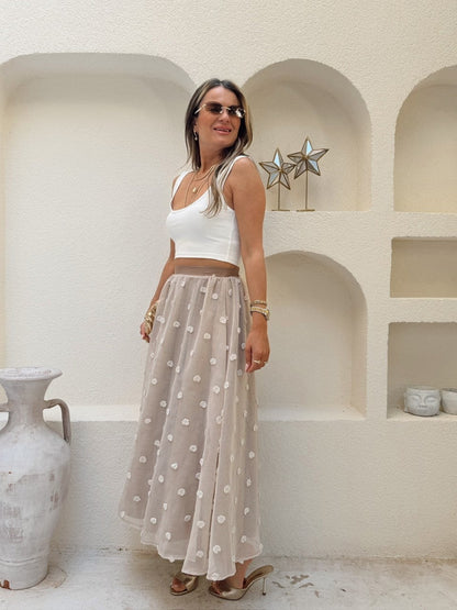 3D Polka Dot lined tulle skirt