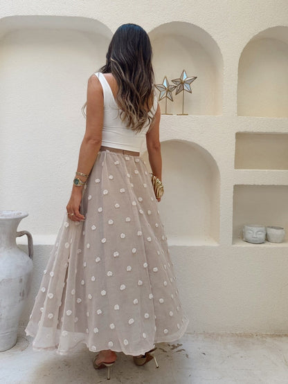 3D Polka Dot lined tulle skirt