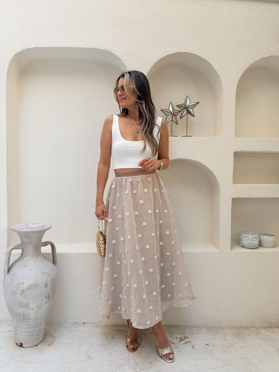 3D Polka Dot lined tulle skirt