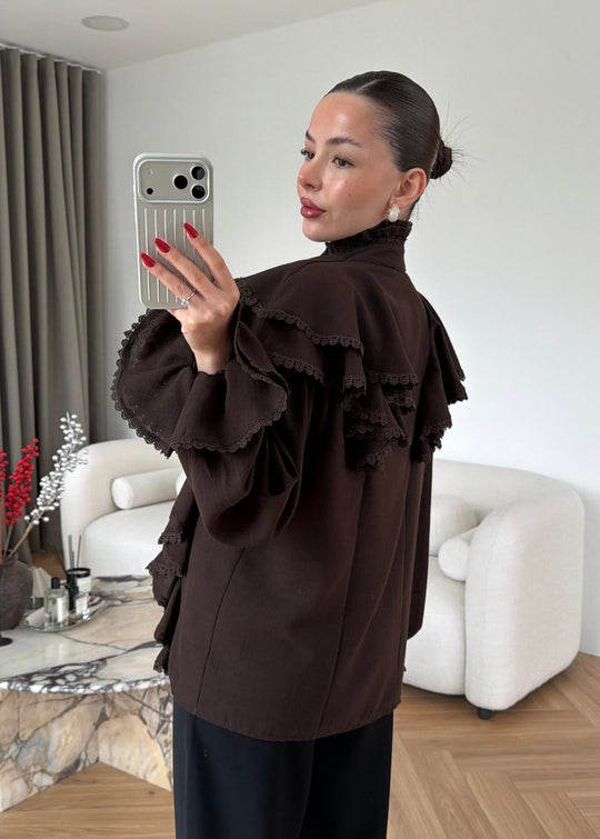 Willma Ruffled Shirt - beige