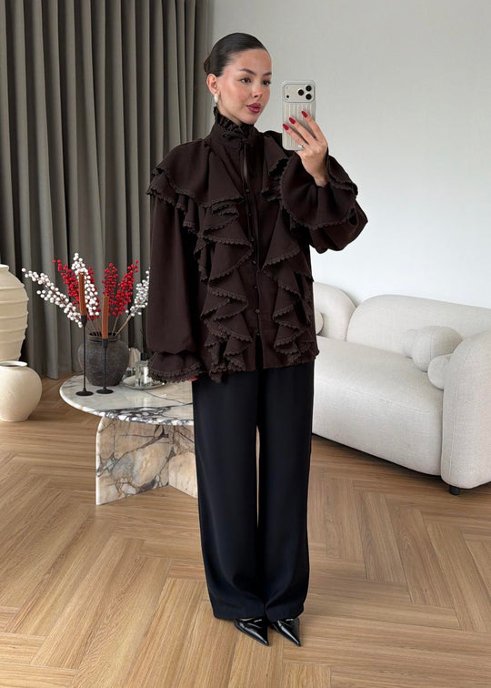 Willma Ruffled Shirt - beige