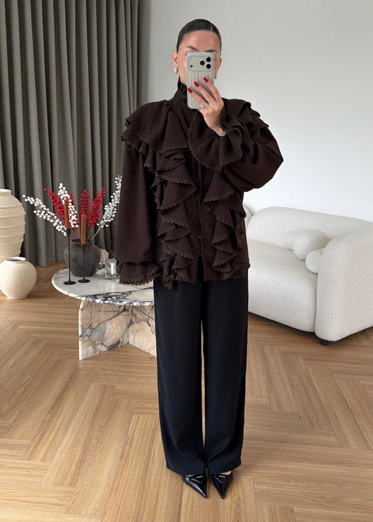 Willma Ruffled Shirt - beige