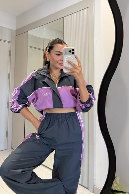 Parachute fabric contrast Blocked Brand Model Set - Dark grey